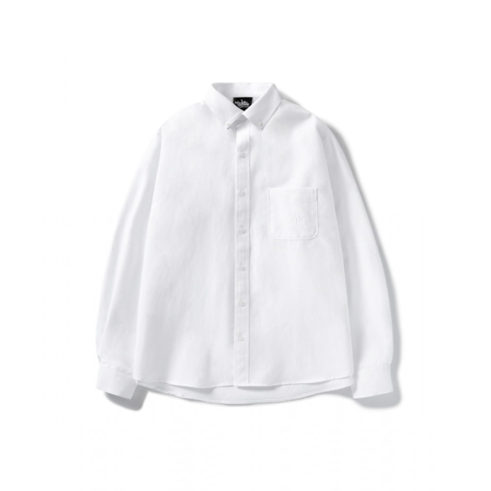 フルークスラムロゴオーバーフィットオックスフォードシャツホワイト FLS206