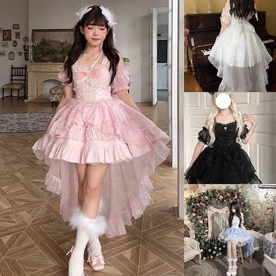 クリスマス衣装cosplay二次元cosサマーサスペンダードレス女達ジェスチャー愛しいロリータキュートガール ロリータドレススリングドレス サマードレス 品質スカート