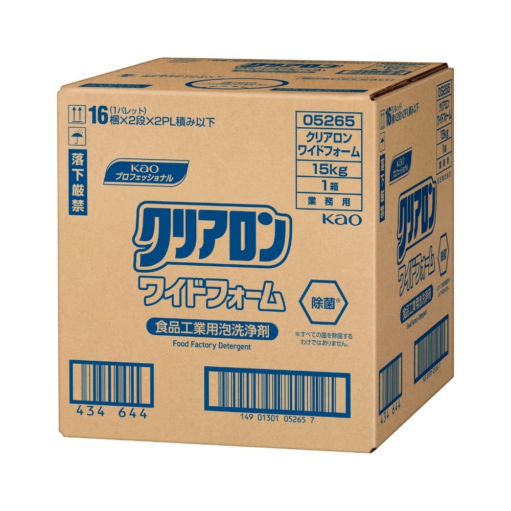 花王　業務用　食品加工機器用洗浄剤　クリアロン　ワイドフォーム　15kg【取り寄せ商品・即納不可・代引き不可・返品不可】