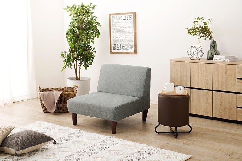 ソファー 1人掛け おしゃれ 北欧モダン レトロ ワイド ロー パーソナルチェア 一人掛け セパレート ファブリックシート 完成品