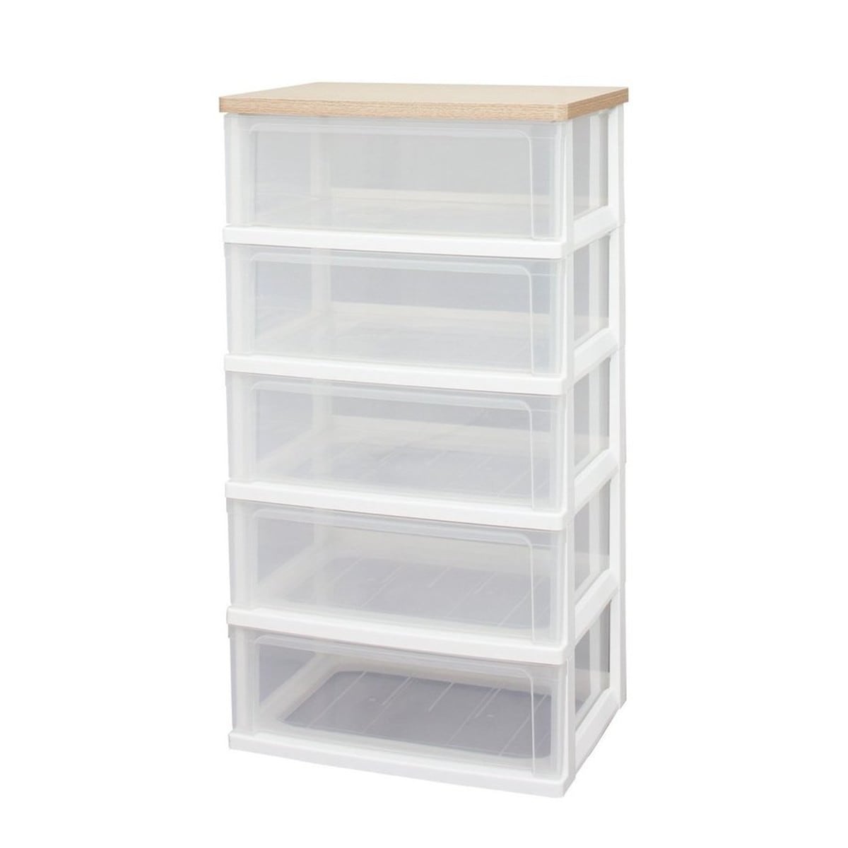 チェスト 木天板 5段 幅55.6奥行41高さ101.8cm ホワイトオーク WTW-545 7,649円