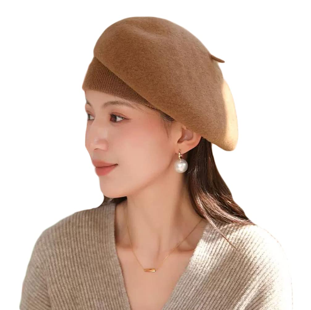 [ＺＨＯＮＧＪＵＥ] ベレー レディース ベレー帽 帽子 無地 ウール 無地 秋 冬 防寒 暖かい 小顔効果 帽子 ニット ベレー帽 ふわふわ 女の子用 ニットキャップ エレガント