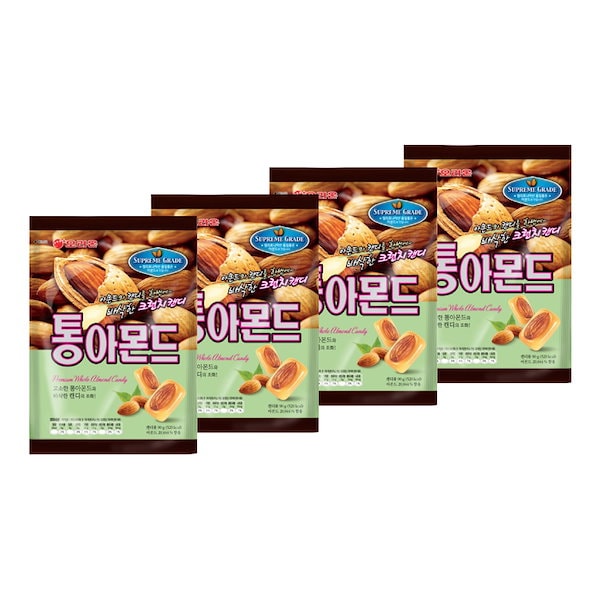 韓国お菓　トンアーモンド(90g)　オリオン　Qoo10]　4個