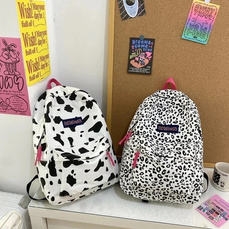 バックパック今すぐ欲しい！バックパック 日系 原宿風 カジュアル ズック 乳牛柄 リュック 流行り 学生 リュックトートバッグ母の日のプレゼントエコバッグ韓国ファッション