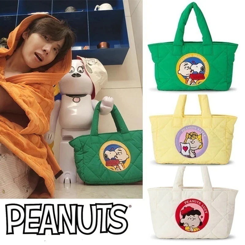 【正規品】BTS J-HOPE着用 韓国 スヌーピー バッグ トートバッグ ショルダー 2way 3way キルティングバッグ 斜めがけ 肩掛け 鞄 レディース かわいい 大人可愛い
