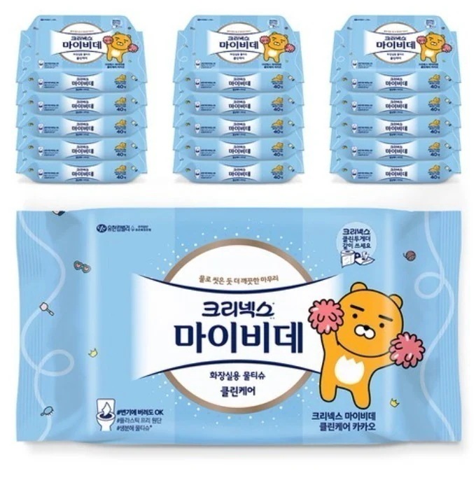 マイビデ クリーンケア カカオ トイレ用 ウェットティッシュ ポータブル 40枚 x 16個