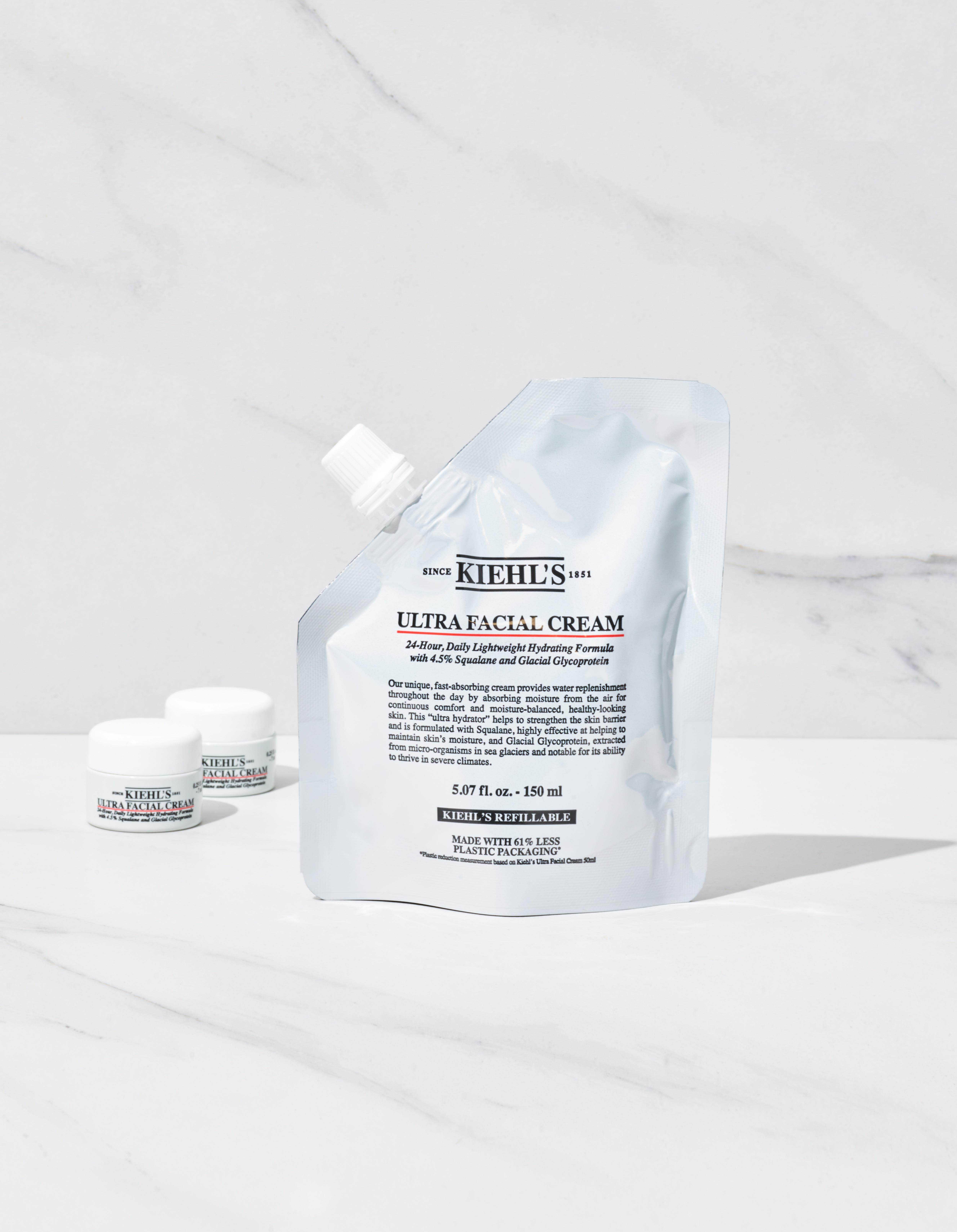 キールズウルトラフェイシャルクリームリフィルポーチ 150mL セット (+ ウルトラフェイシャルクリーム 21mL)