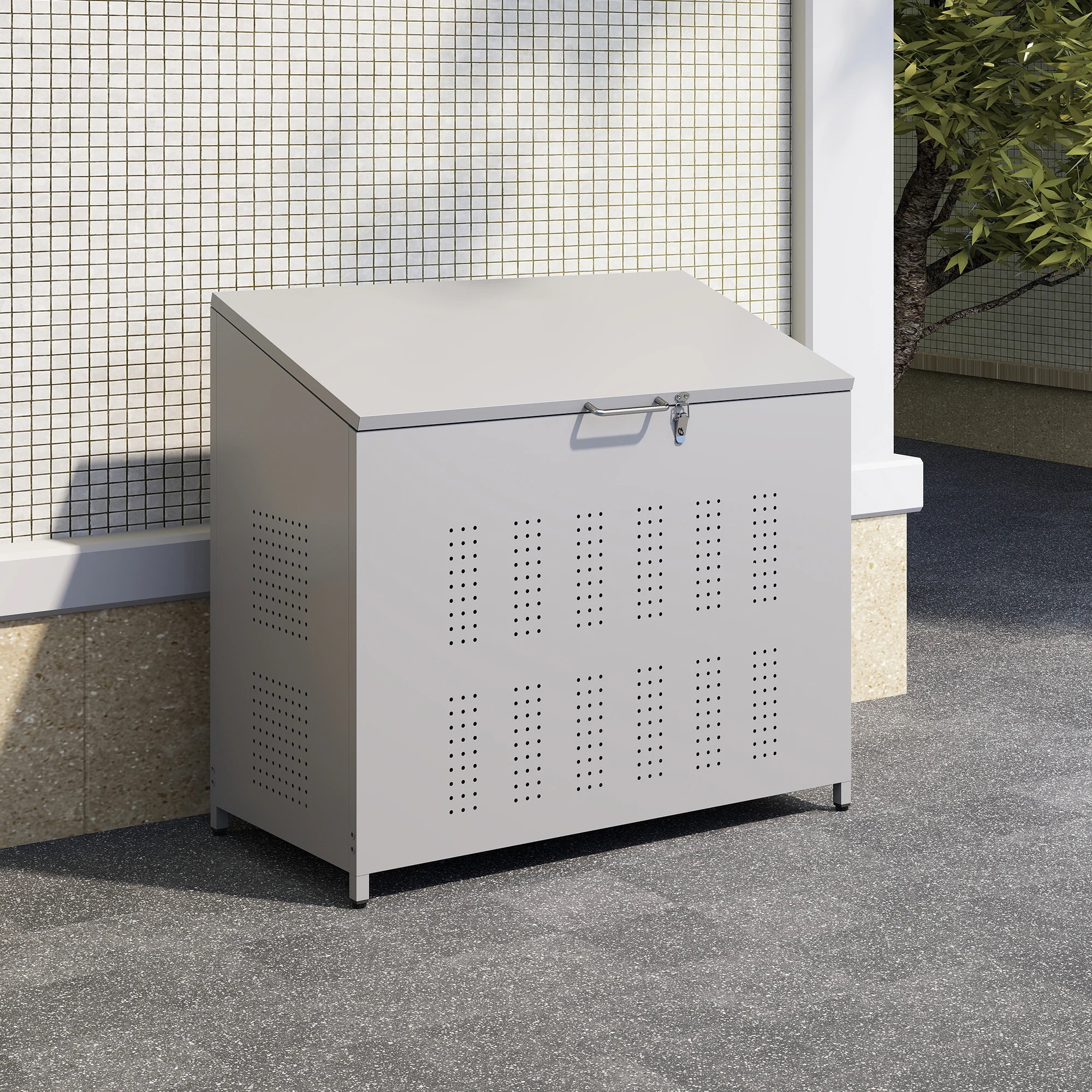 157屋外ゴミ収納庫 ゴミ箱 屋外 ゴミ収集ボックス ごみ集積所 大容量 カラスよけ 野良猫対策 ゴミ荒らし防止 庭用可能 容量280L