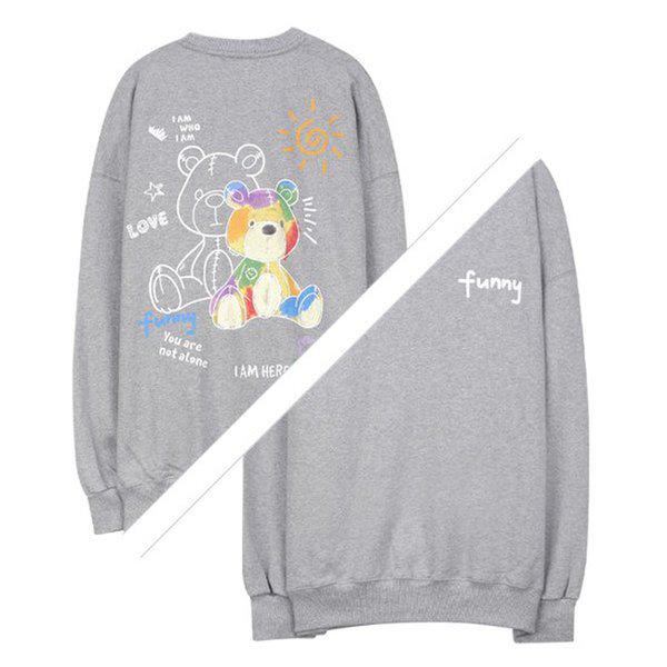 スウェットシャツ SBN138 3COLOR 男女共用 長袖Tシャツ プリント オーバーフィットTシャツ