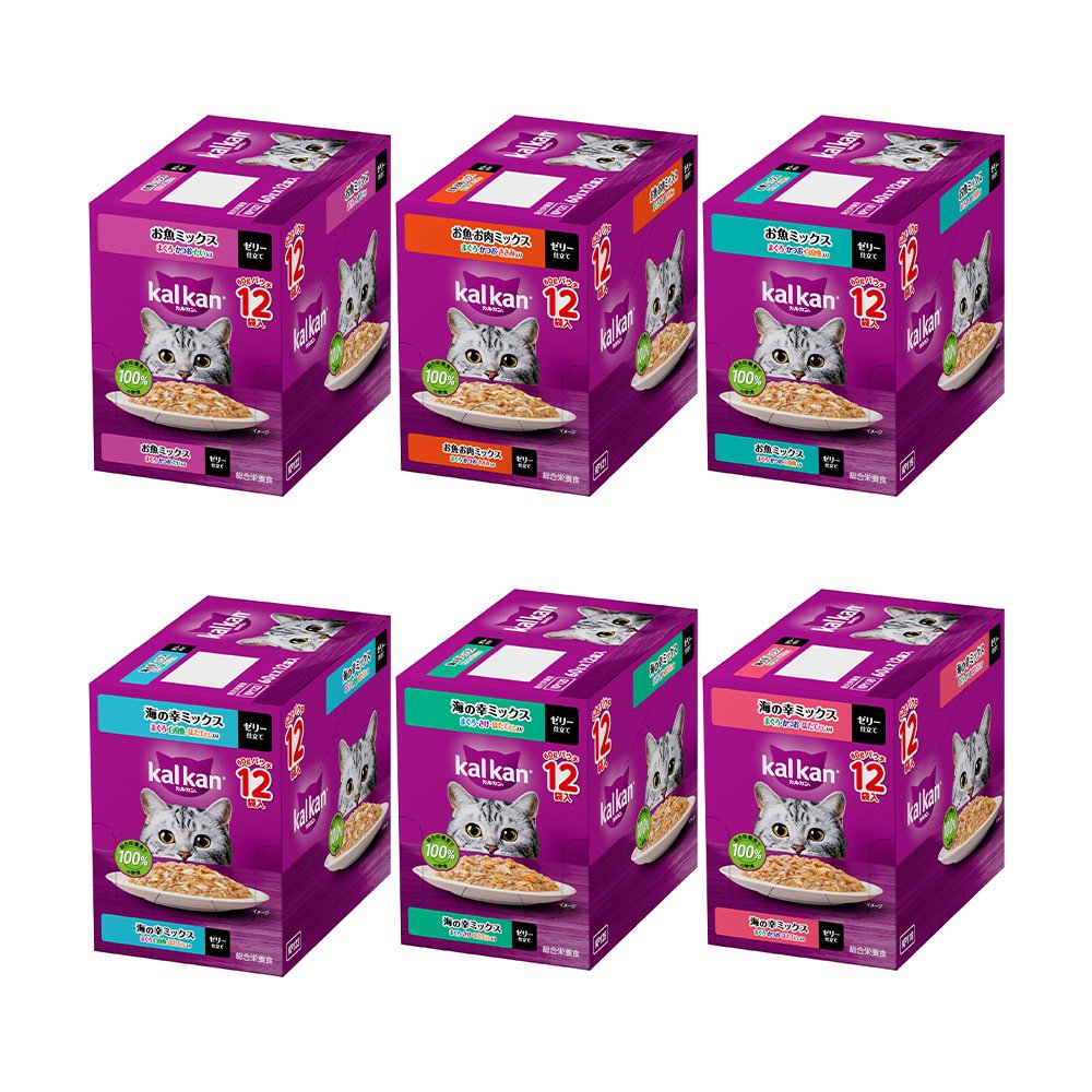 キャットフード　パウチ　成猫用　お魚お肉ミックス　６種セット　計７２袋　ＣＲＣ35―04―20―70―20