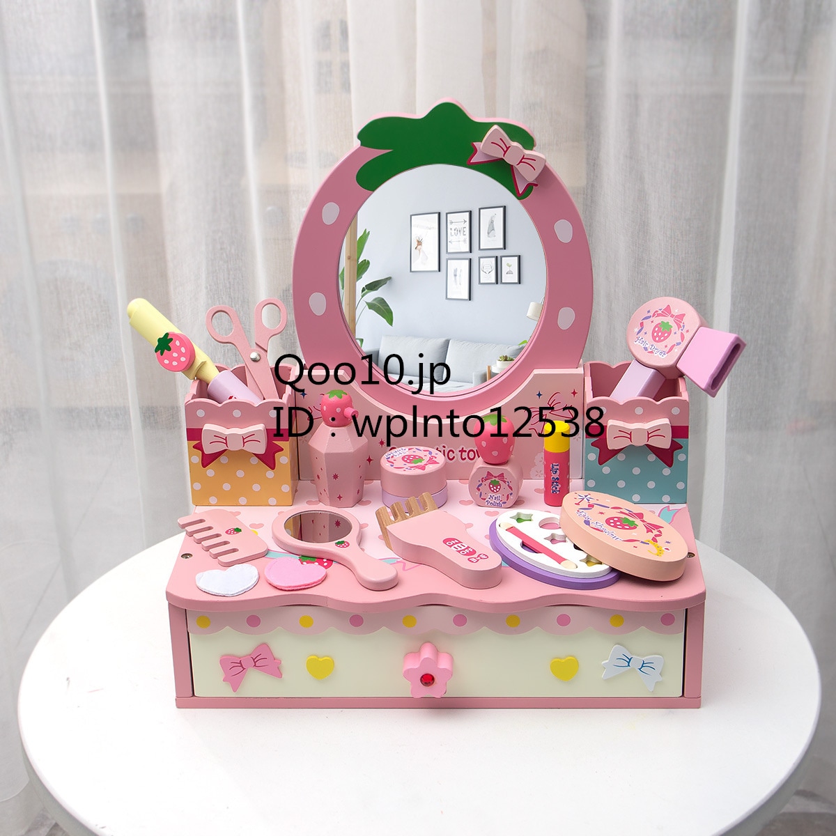 子供用ままごとシミュレーションドレッサー女の子プリンセスドレッシングテーブルボックスおもちゃ3-5-6歳7木製誕生日ギフト