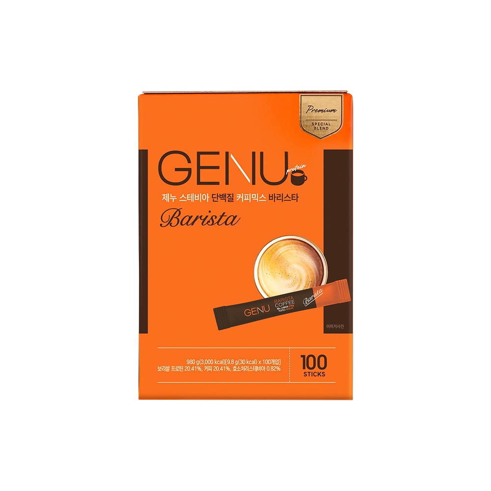 GENU 植物性プロテインコーヒーミックスバリスター(9.8g*100個) ジェヌ 砂糖ゼロ ステビア 低糖 タンパク質