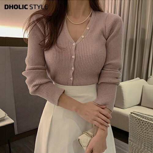 [メガ割りSALE]Vネックボタンスリムカーディガン・p629195