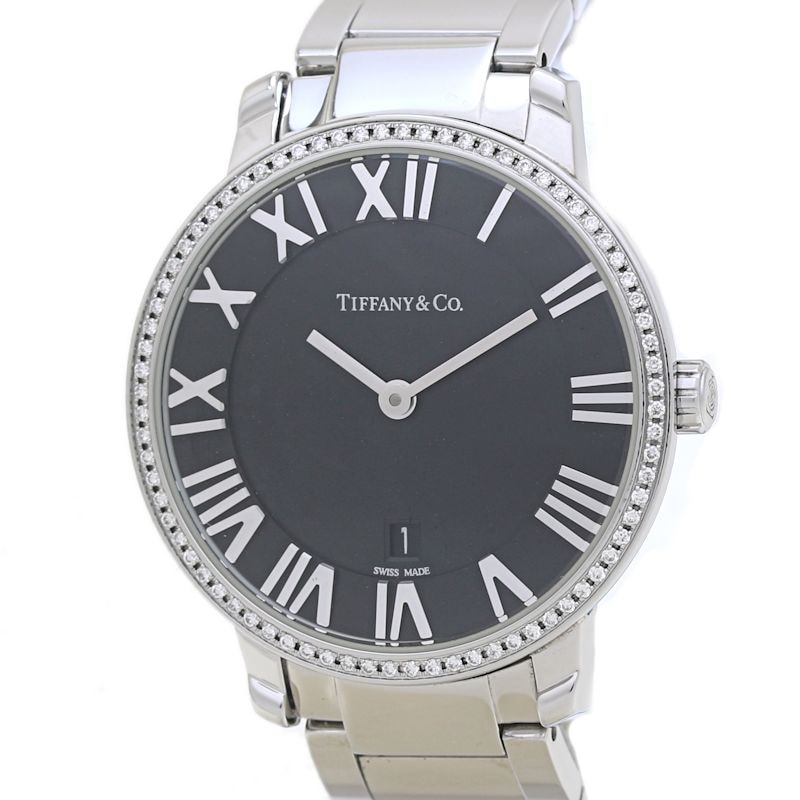 腕時計 レディース アトラス ２ハンド ベゼルダイヤモンド 32777732【正規店購入/磨き済/電池交換済】ステンレススチール /40036【中古】