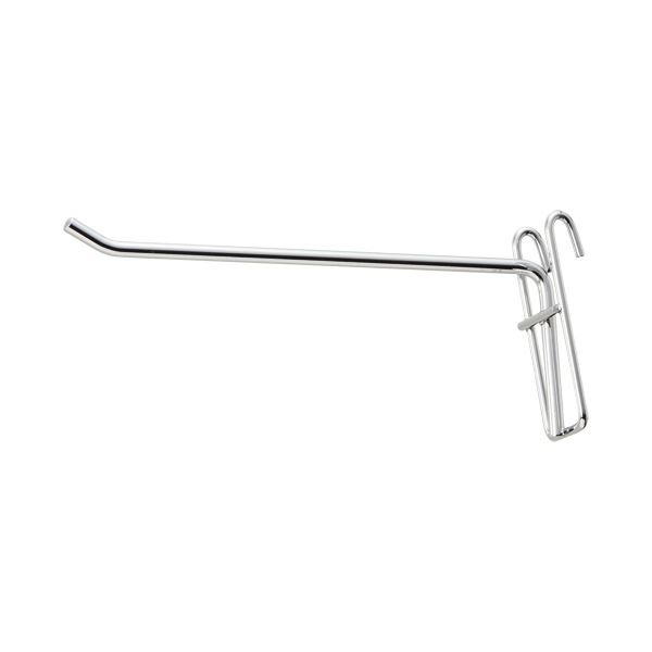 （まとめ）店研創意 ストアエキスプレス スリムNフック φ5mm L15cm クロームメッキ 1パック（10本） 10セット