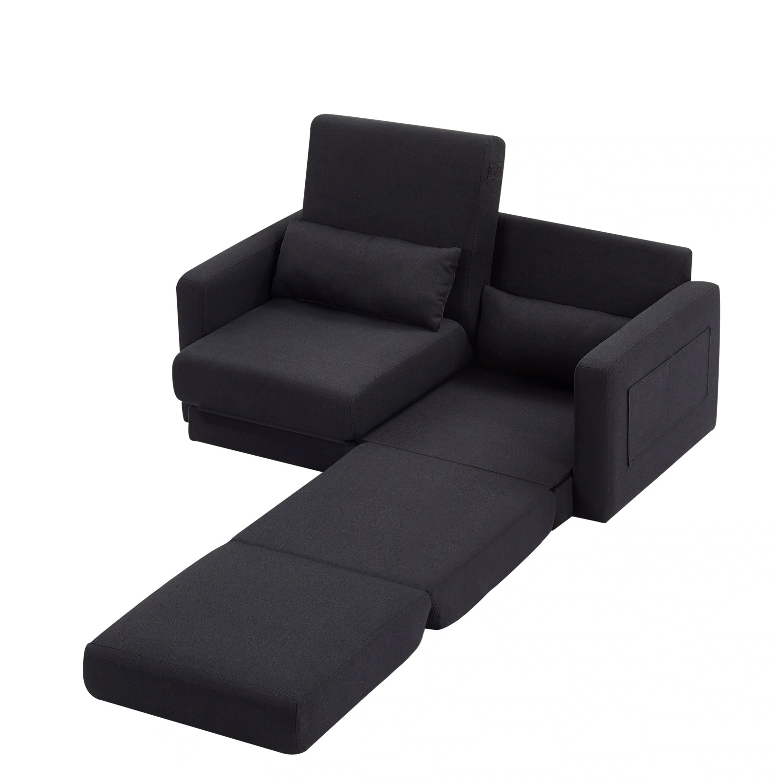 ソファ 2人掛け 収納付き ファブリック 両側に肘掛け付き 木脚外し可能 ローソファ コンパクト ひとり暮らし カウチソファー 5色【日本国内出荷-3日で配達】 DJYC238