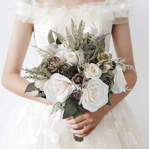 ラストチャンス！花嫁 ブーケ ウエディングブーケ フラワー 結婚式 造花 アレンジメント ブライダルブーケ 造花ブーケ 二次会 贈答品 花束 披露宴 撮影道具 インテリア