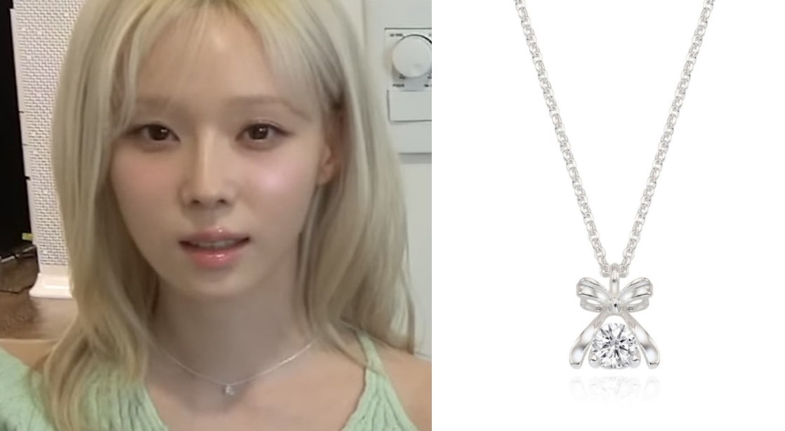 [エスパ ウィンター着用] rossie ribbon cubic necklace アイドル愛用ブランド 韓国人気