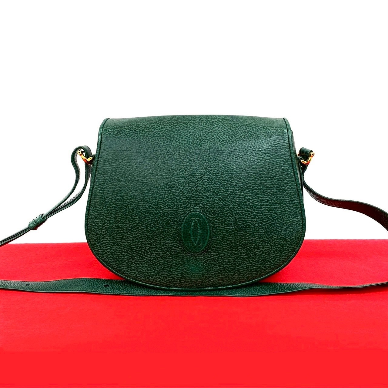 ヴィンテージ マストラインショルダーバッグ レザー グリーン 34936