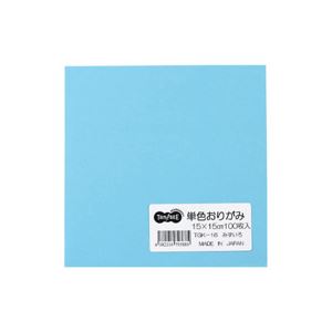 （まとめ） TANOSEE 単色おりがみ みずいろ 1パック（100枚） (×20セット)