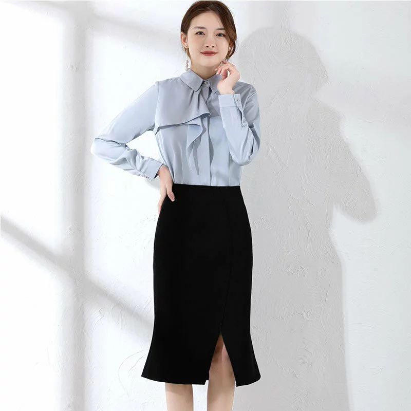 セットアップ レディース スカートスーツ 秋物 膝丈スカート ブラウス フォーマル 結婚式スーツ オフィス 通勤 OL 40代 2点セット バレンタイン 2025 プレゼント