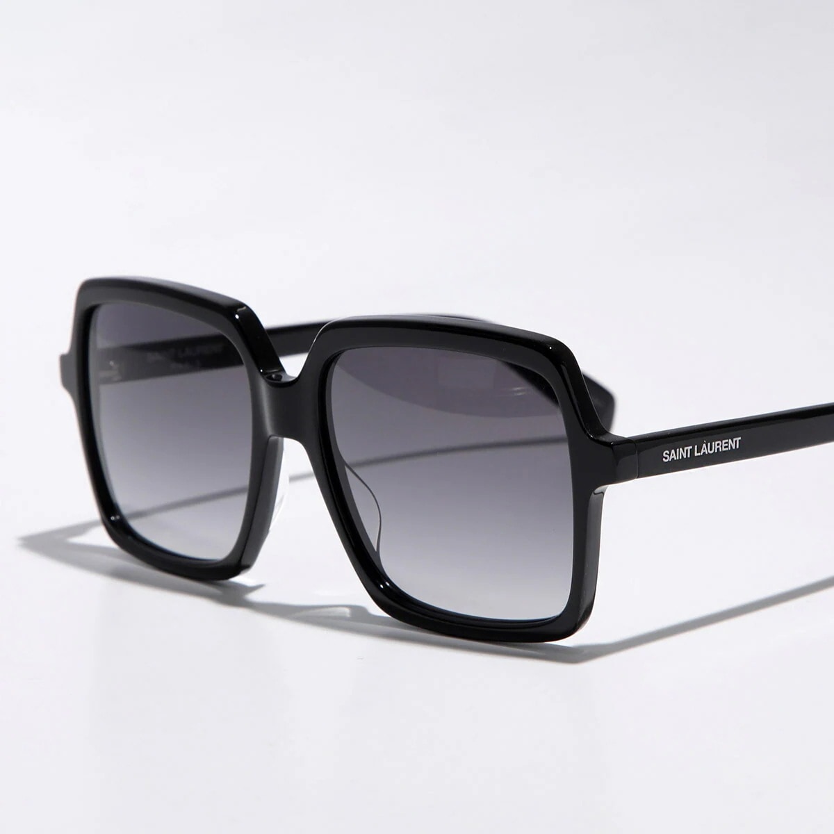 SAINT LAURENT サンローラン サングラス SL 174 レディース スクエア型 ロゴ アイウェア アジアンフィット フルリム セルフレーム 001/BLACK/GREY 17,219円