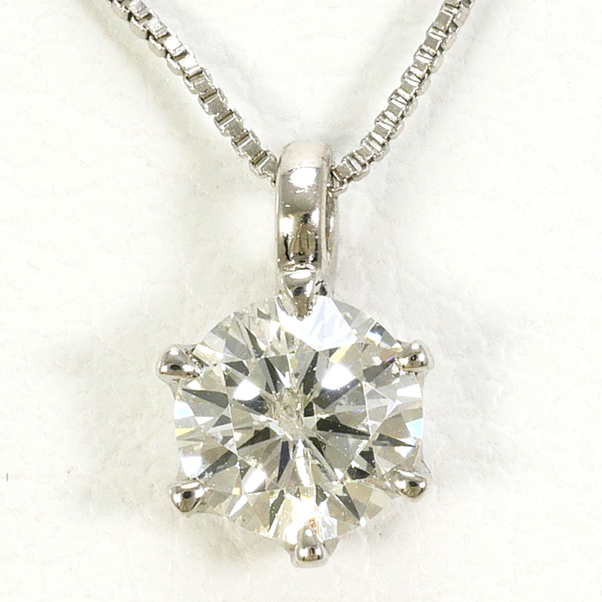 PT900 プラチナ PT850 プラチナ ネックレス ダイヤモンド 0.316ct I1 鑑定書 総重量約1.5g 約45cm 中古