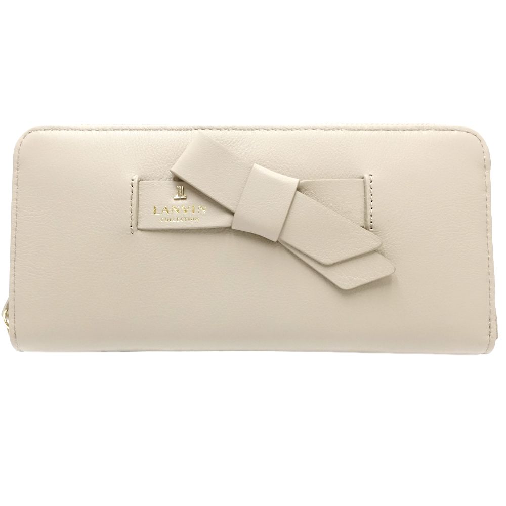 ラペリパース ラウンドファスナー 065－6613 長財布 レザー ベージュ/180818【中古】