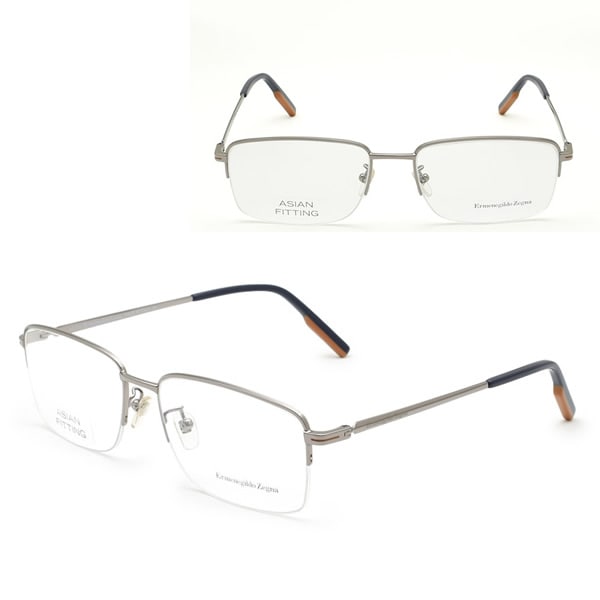 ゼニア フレームのみ ZEGNA EZ5190-D/V 014 57 Ermenegildo Zegna メガネ 眼鏡 ノーズパッド メンズ シルバー