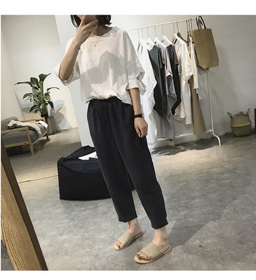 ボトムス パンツ クロップドパンツ イージーパンツ ウエストゴム 9分丈 アンクル丈 スリム ストレート ファスナー ポケット ハイウエスト デニム カラーデニム かわいい 大人可愛い きれいめ
