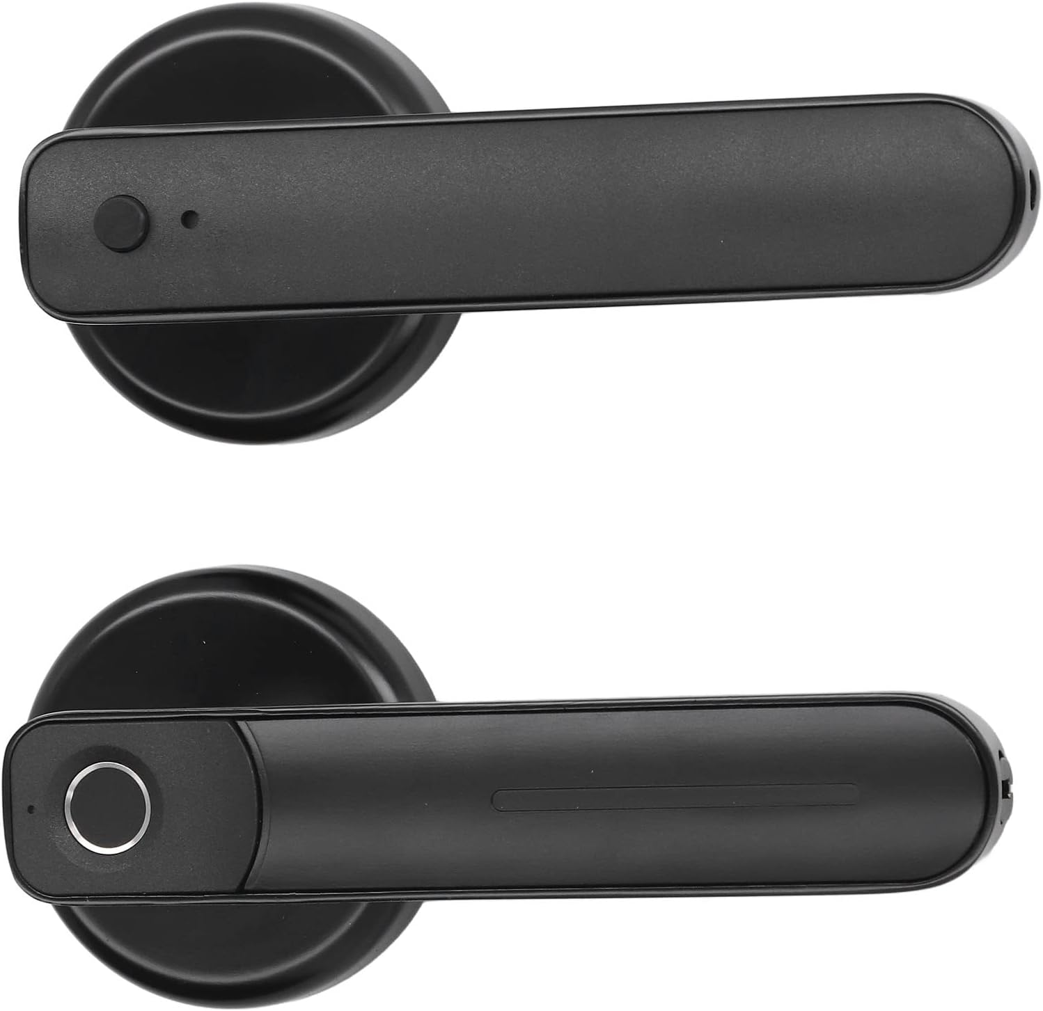 指紋ドアロックスマートロック生体認証キーレスエントリードアロックホームホテルオフィスアパートメント用のバックアップキー指紋付きスマートドアノブ