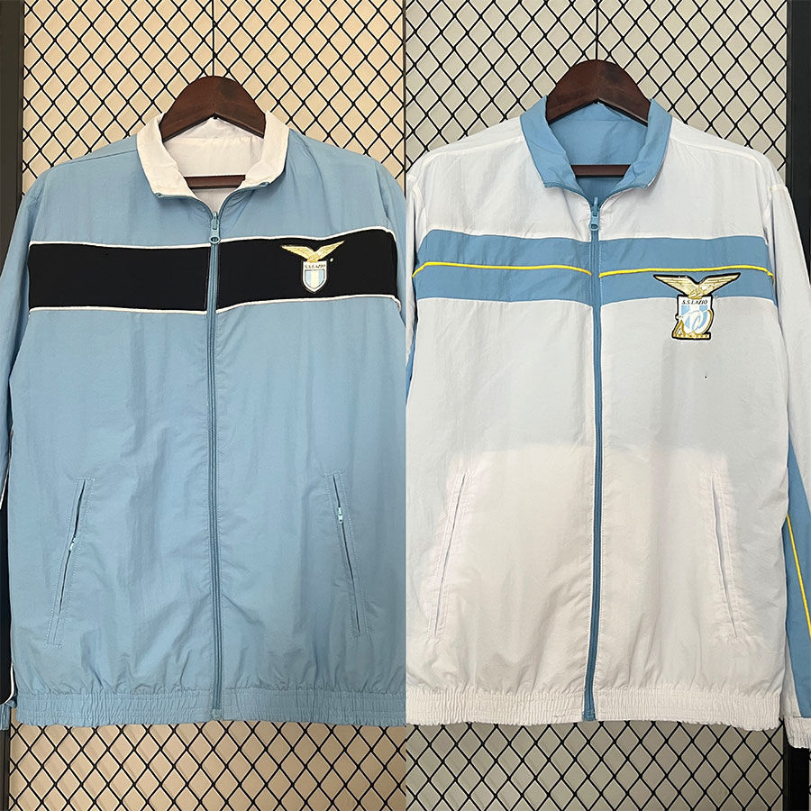 2425ラツィオトレーニングスーツスーツスーツジャージーメンズロングスリーブのジャケット両面ウィンドブレイカーサッカーユニフォーム秋と冬のスポーツウェア