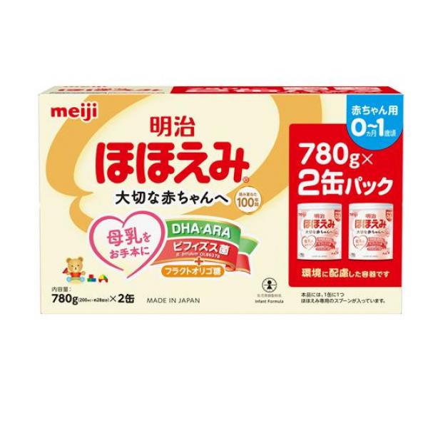 明治 缶タイプ 赤ちゃん用粉ミルク 1560g (780g×2缶パック)