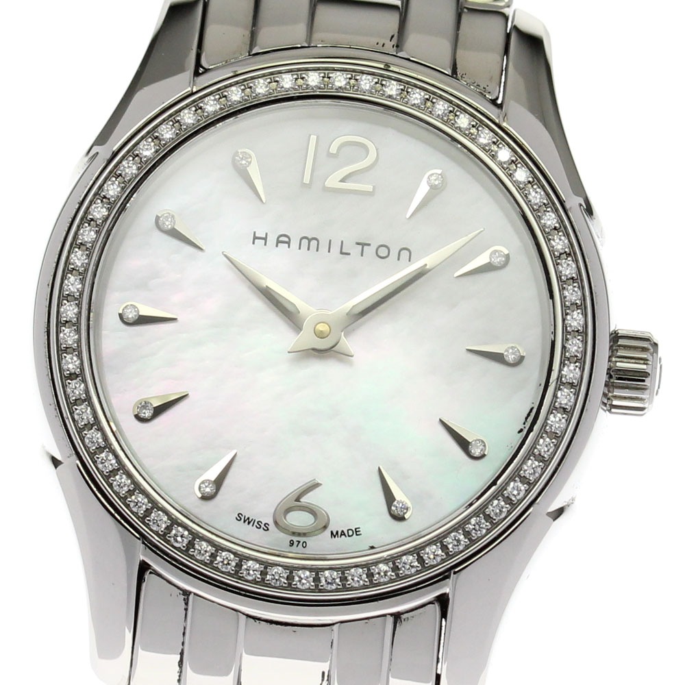 ハミルトン HAMILTON H32281197 ジャズマスター 10Pダイヤ クォーツ レディース 良品 保証書付き_803692【中古】