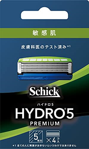 他サイト： ハイドロ5 プレミアム 替刃 4個 替刃 カミソリ 替え刃 5枚刃 ハイドロ プレミアム 敏感肌 HYDRO ハイドロ ひげそり 替刃 刃 交換の商品画像