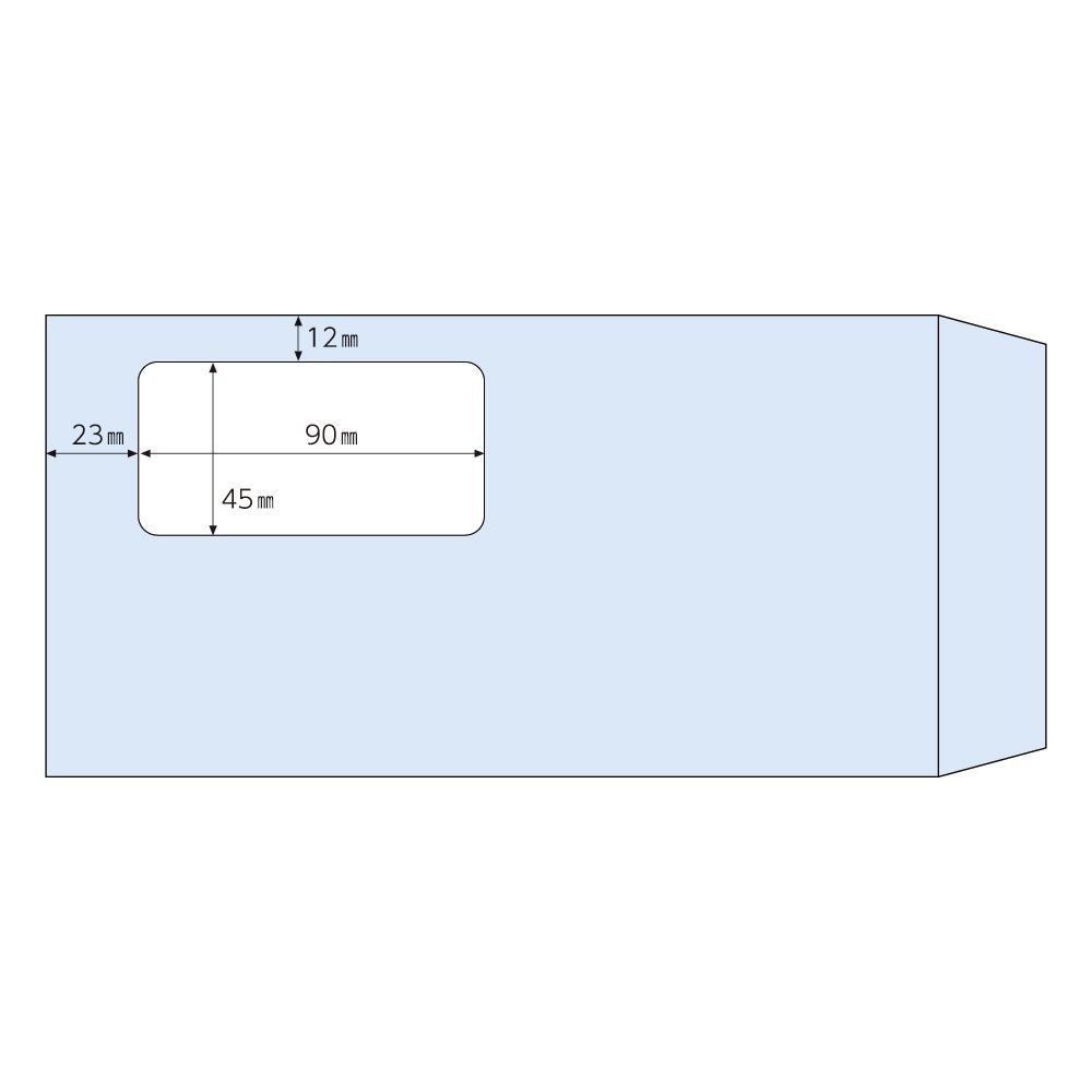 （まとめ買い）窓つき封筒 長形3号 アクア 100枚入 MF41 [x3]