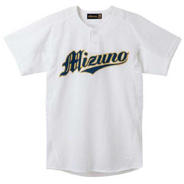 ミズノプロ シャツ セミハーフボタンタイプ(メッシュ) (01ホワイト) 野球 ウェア ユニフォームシャツ (52MW17201)