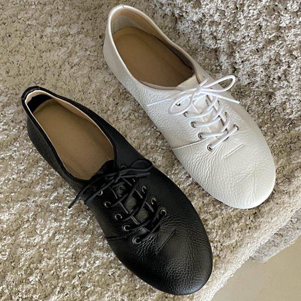 [シューズ] レザーベーシック 女性 レディース ローファー フラットシューズ パンプス 2cm/2color sy0027