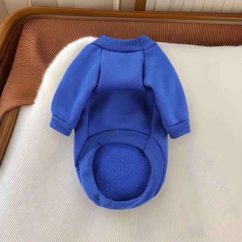 秋冬用ペットフリーススウェットシャツ（二足歩行のテディとビションフリーゼの子犬用）リード付きフードなし暖かい猫と犬用の服