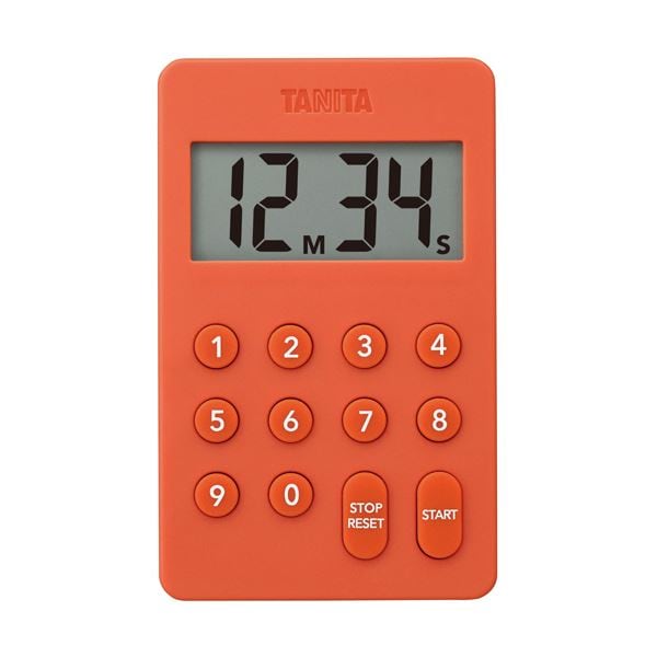 （まとめ）タニタ デジタルタイマー100分計オレンジ TD-415-OR 1個[x5セット]
