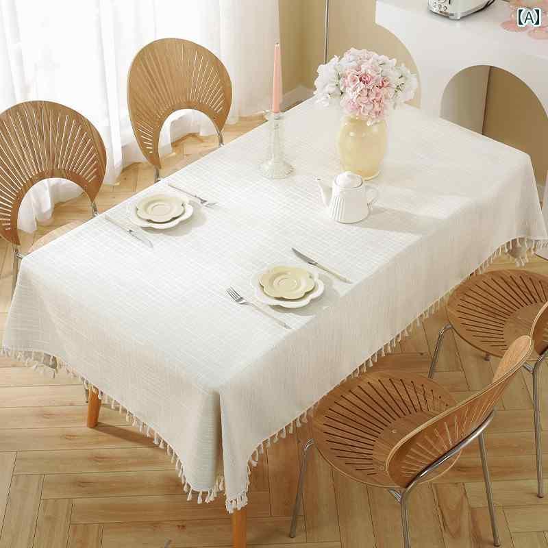 テーブルクロス おしゃれ インテリア ティー コーヒー カバー 家庭 レストラン カフェ 喫茶店 ダイニング 生地 綿 リネン 長方形 モダン シンプル