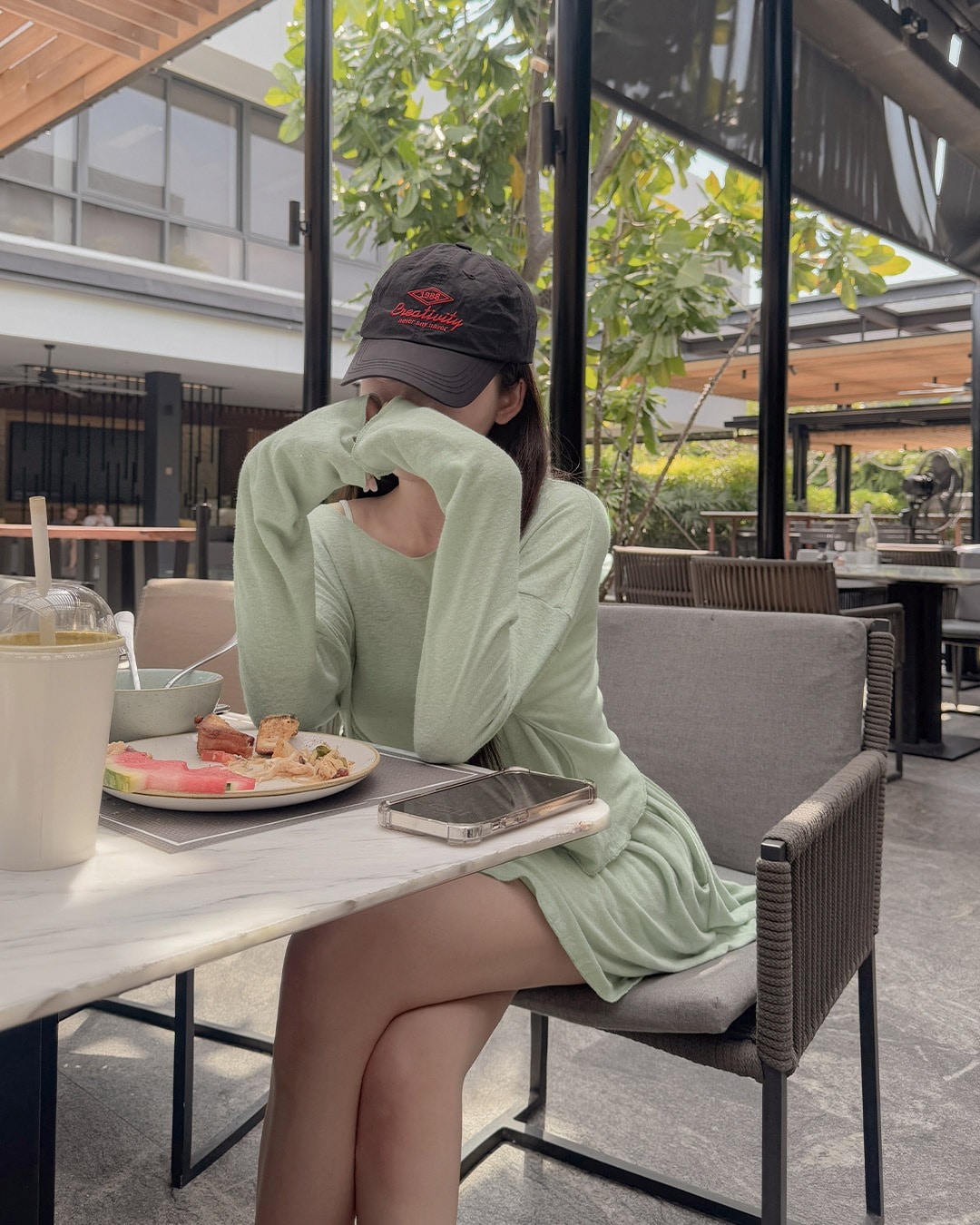 テンリネンTシャツ&ミニスカートセット韓国ファッション レディース