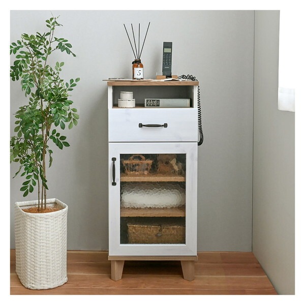 4FUL RV90-40LC WH/GN ホワイト/グレーナチュラル リビスト スリムキャビネット メーカー直送