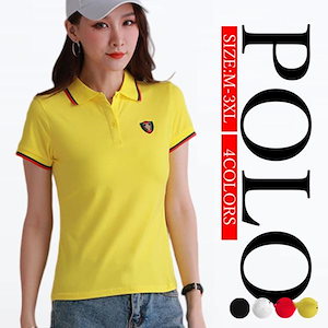 高級な質感 ポロシャツ レディース 半袖 大きいサイズ 夏 通気 ゴルフシャツ ゴルフウェア クールビズ ビジネス POLO 大きいサイズ 薄手 吸汗速乾 体型カバー 細身