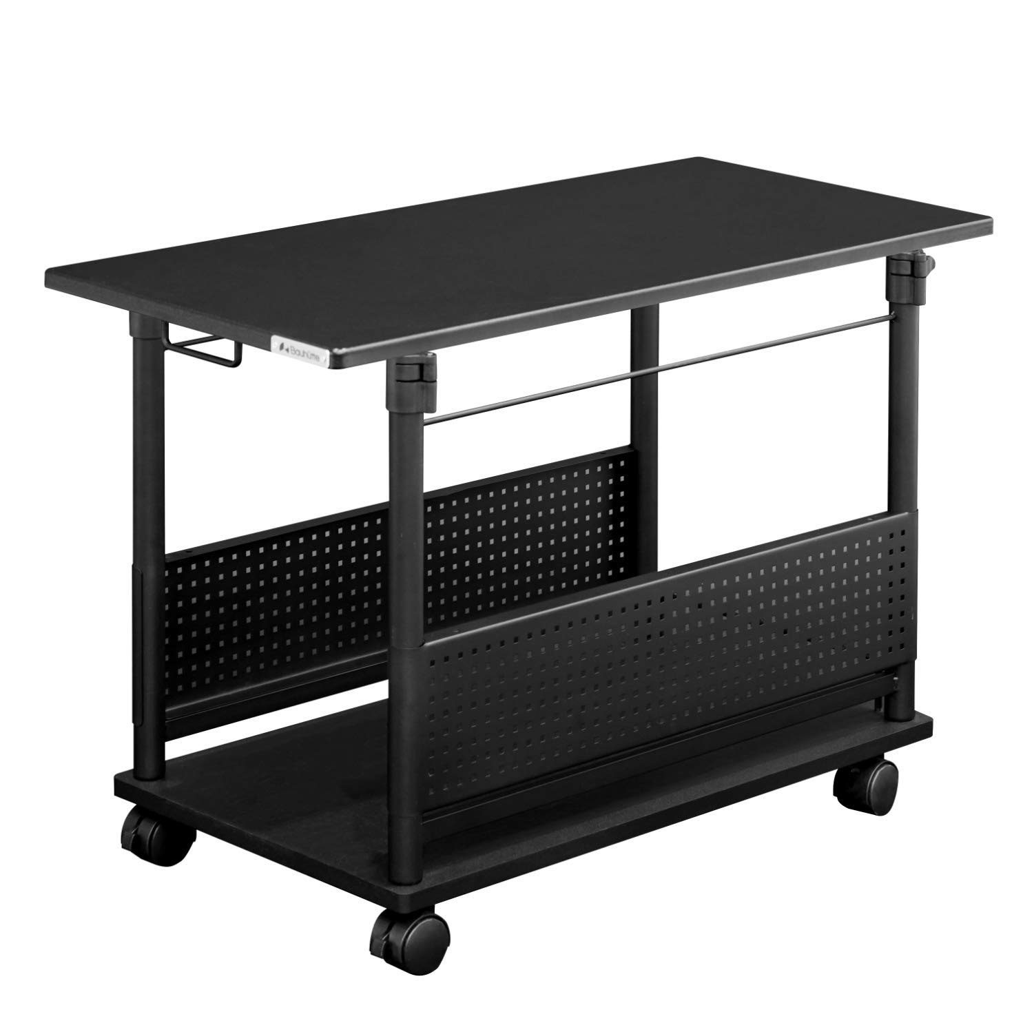 Bauhutte ( バウヒュッテ ) 昇降式 L字デスク ラージ パソコンラック pcラック ( 幅 39 × 奥行 82 高さ 57-78 cm ) ブラック BHD-820H-BK