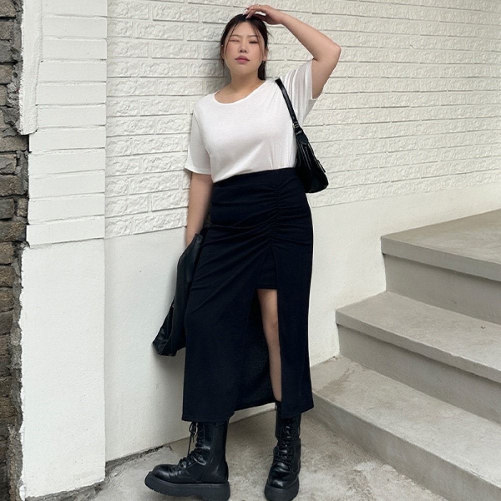 (JSTYLEのイーブレット) イーブレットフィードビンリブシャーリングスリットロングスカート JSTYLE