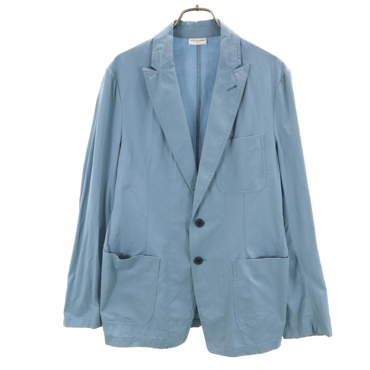 DRIES VAN NOTEN ドリスヴァンノッテン ブルガリア製 テーラードジャケット 46 ライトブルー メンズ 古着