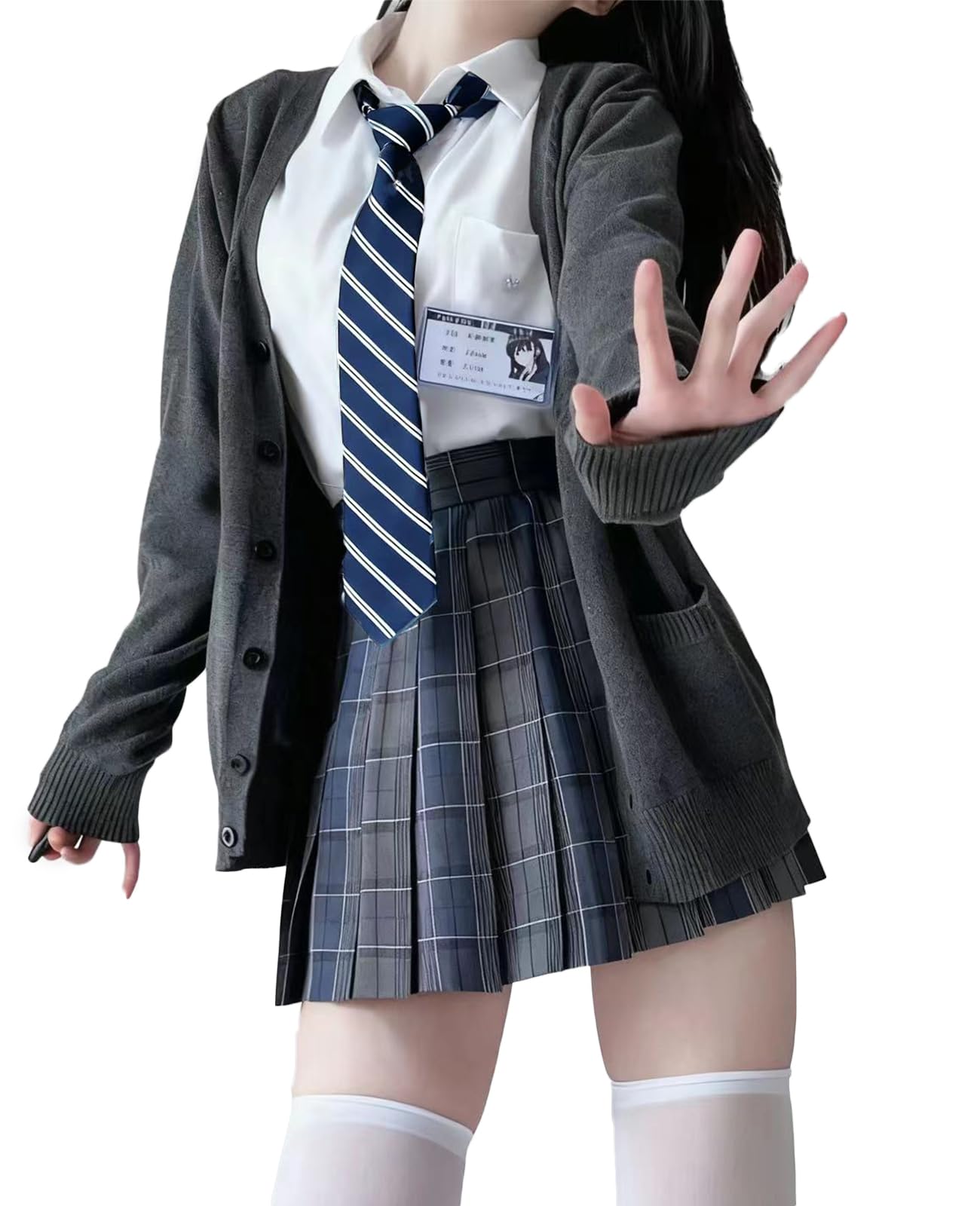 コスプレ 制服 女子 4点セット スクールカーディガン 白シャツ プリーツスカート ネクタイ コスチューム 仮装 女子高生 スクール制服 遊園地 学園祭 文化祭 卒業式