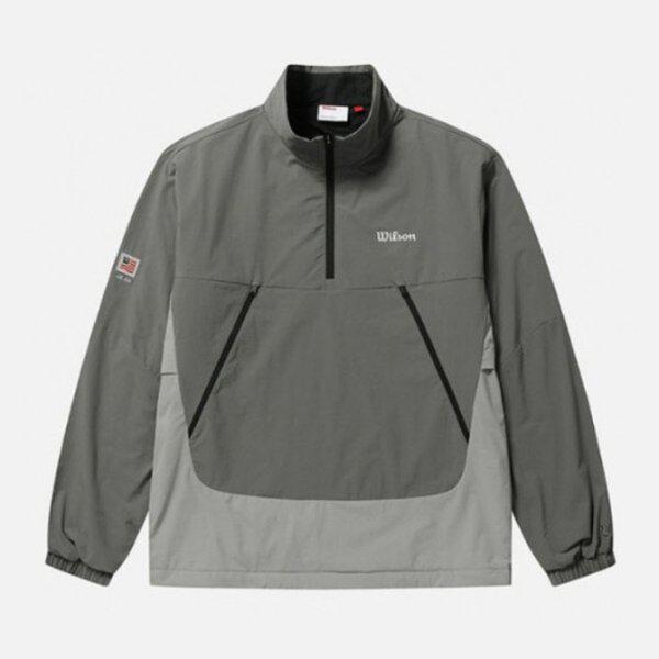 長袖Tシャツ JQS W243001GJA92-DKH オクタ裏地ウーブンハーフジップ