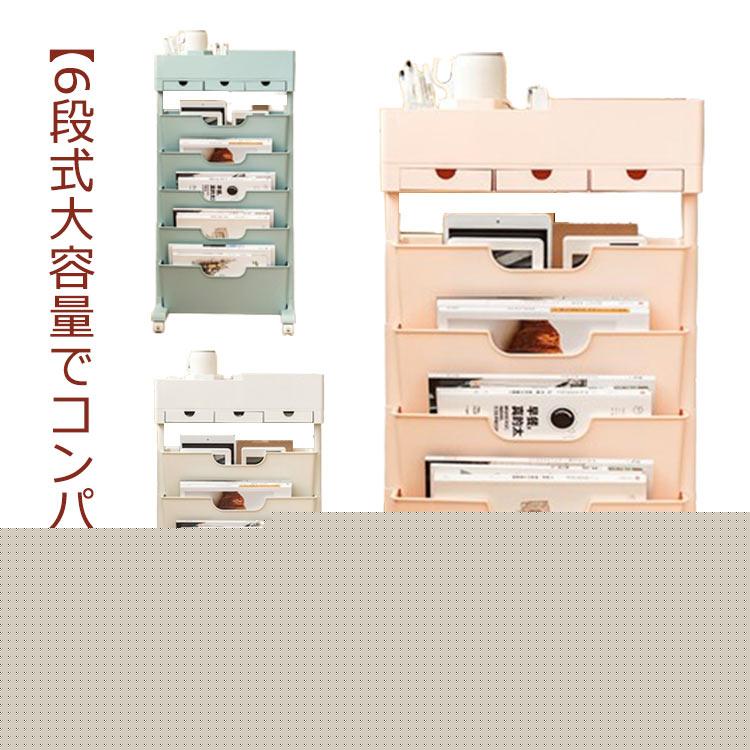 即納デスクサイド 大容量 ワゴンラック キャスター付き サイドワゴン ５層 本棚 収納棚 デスク整理 収納ラック 雑誌収納 引き出し 漫画 書類棚 文具